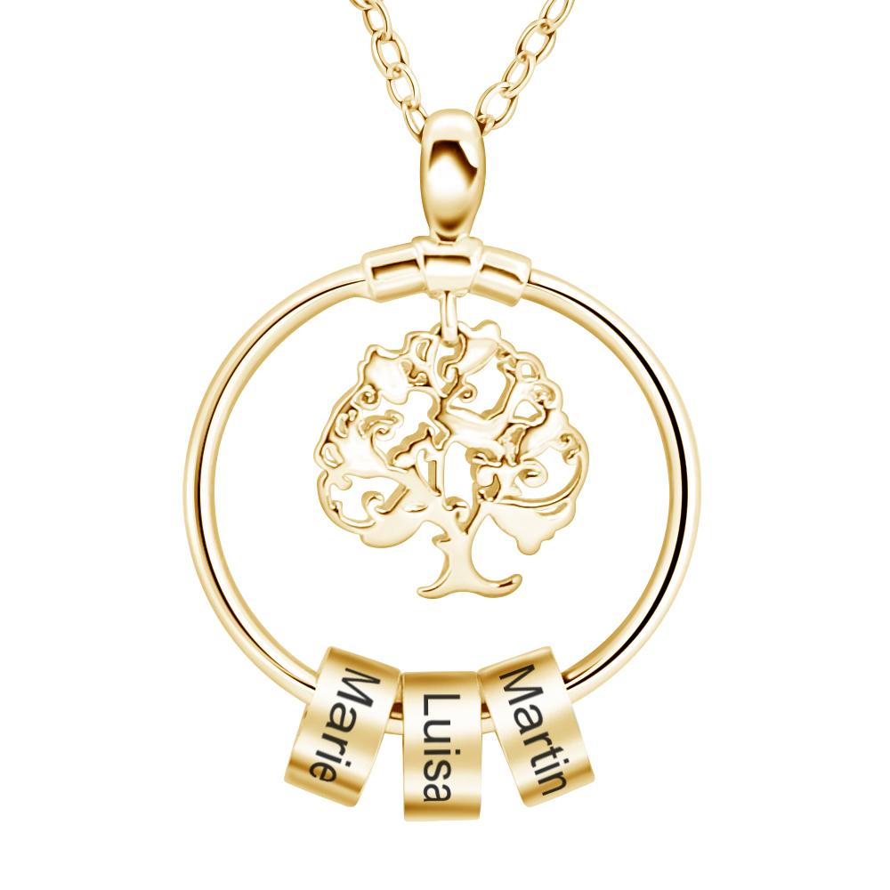 Collana Albero della Vita Personalizzata con Nomi Acciaio
