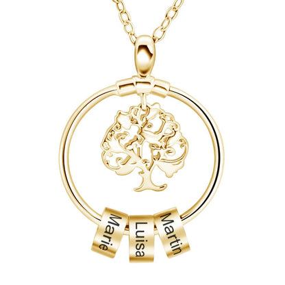 Collana Albero della Vita Personalizzata con Nomi Acciaio