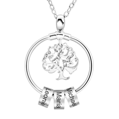 Collana Albero della Vita Personalizzata con Nomi Acciaio