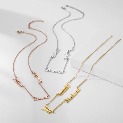 Collana con Nomi Incisi Personalizzata in Acciaio Inossidabile