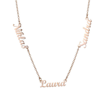 Collana con Nomi Incisi Personalizzata in Acciaio Inossidabile