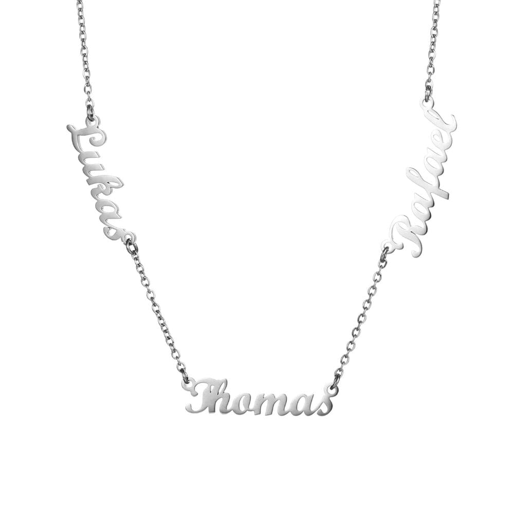 Collana con Nomi Incisi Personalizzata in Acciaio Inossidabile