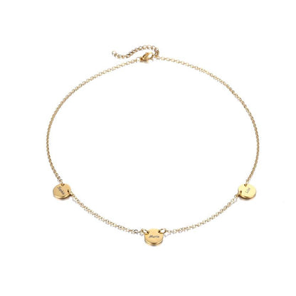 Collana Personalizzata 3 Ciondoli Incisi Acciaio Oro Argento
