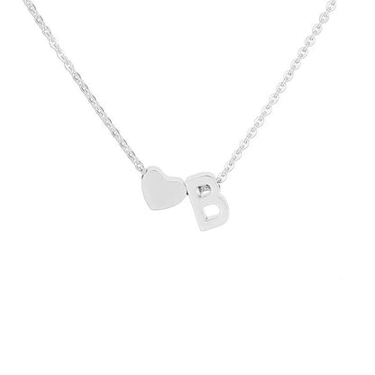 Collana con Iniziale e Cuore Personalizzabile Oro Argento