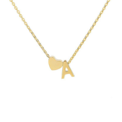 Collana con Iniziale e Cuore Personalizzabile Oro Argento