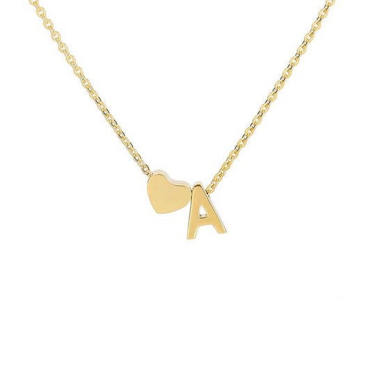 Collana con Iniziale e Cuore Personalizzabile Oro Argento