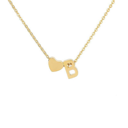 Collana con Iniziale e Cuore Personalizzabile Oro Argento