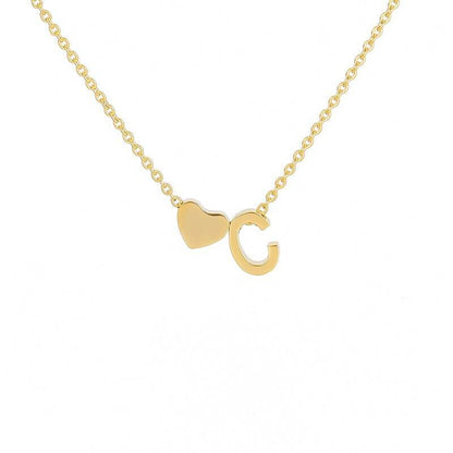 Collana con Iniziale e Cuore Personalizzabile Oro Argento