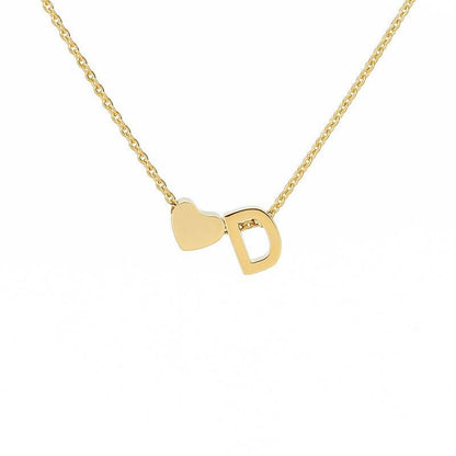 Collana con Iniziale e Cuore Personalizzabile Oro Argento