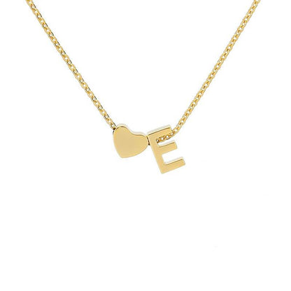 Collana con Iniziale e Cuore Personalizzabile Oro Argento