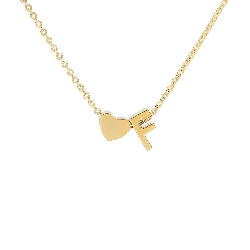 Collana con Iniziale e Cuore Personalizzabile Oro Argento