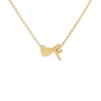 Collana con Iniziale e Cuore Personalizzabile Oro Argento