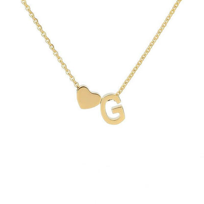 Collana con Iniziale e Cuore Personalizzabile Oro Argento