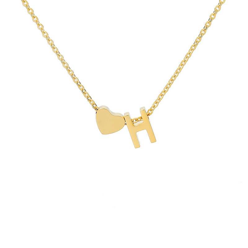 Collana con Iniziale e Cuore Personalizzabile Oro Argento
