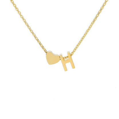 Collana con Iniziale e Cuore Personalizzabile Oro Argento
