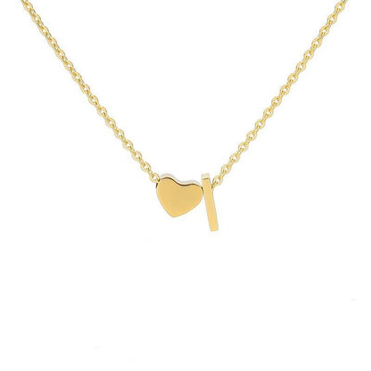 Collana con Iniziale e Cuore Personalizzabile Oro Argento