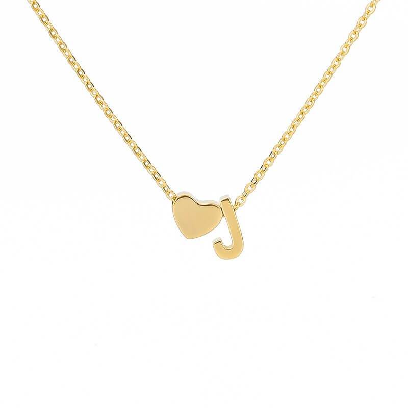Collana con Iniziale e Cuore Personalizzabile Oro Argento