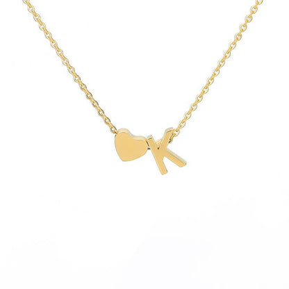 Collana con Iniziale e Cuore Personalizzabile Oro Argento