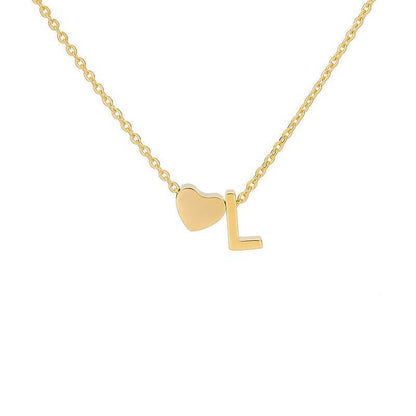 Collana con Iniziale e Cuore Personalizzabile Oro Argento