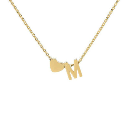 Collana con Iniziale e Cuore Personalizzabile Oro Argento