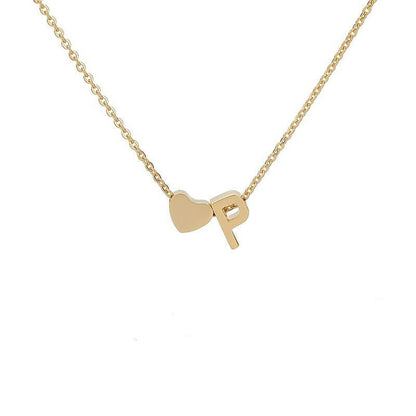 Collana con Iniziale e Cuore Personalizzabile Oro Argento
