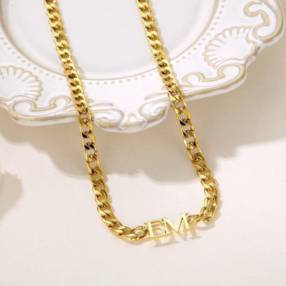 Collana con Iniziale Personalizzata Acciaio Inox Oro/Argento