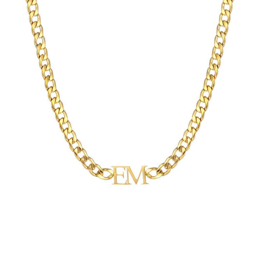 Collana con Iniziale Personalizzata Acciaio Inox Oro/Argento