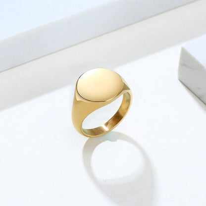 Anello con Iniziale Personalizzato in Acciaio Inox