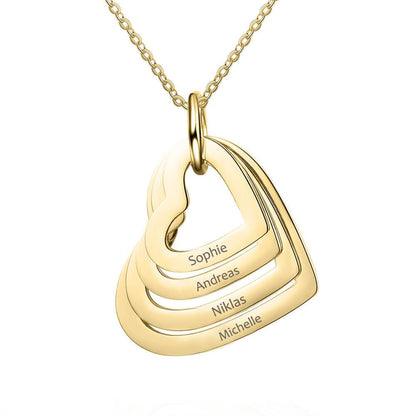 Collana con Nomi Incisi su Cuori in Acciaio