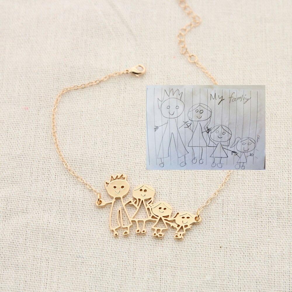 Collana Personalizzata con Disegno Bambino Acciaio 316L