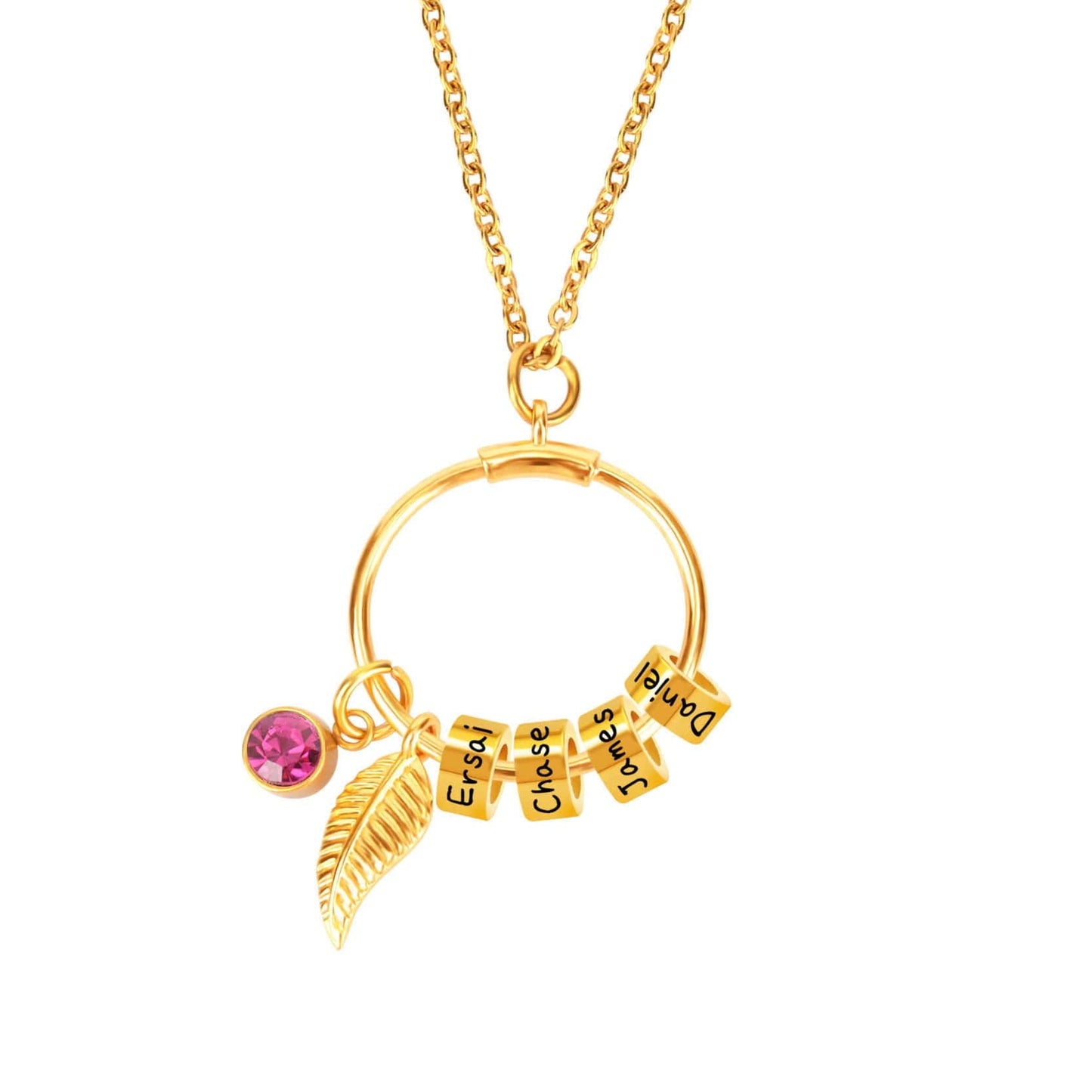Collana Personalizzata con Nomi Incisi Cerchi Acciaio