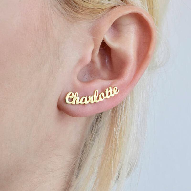 Orecchini Personalizzati con Nome in Acciaio Inossidabile