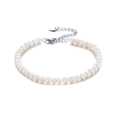 Bracciale Personalizzato con Perle d'Acqua Dolce Oro/Argento