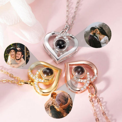 Collana con Foto Proiezione Personalizzata Zirconi Oro Argento