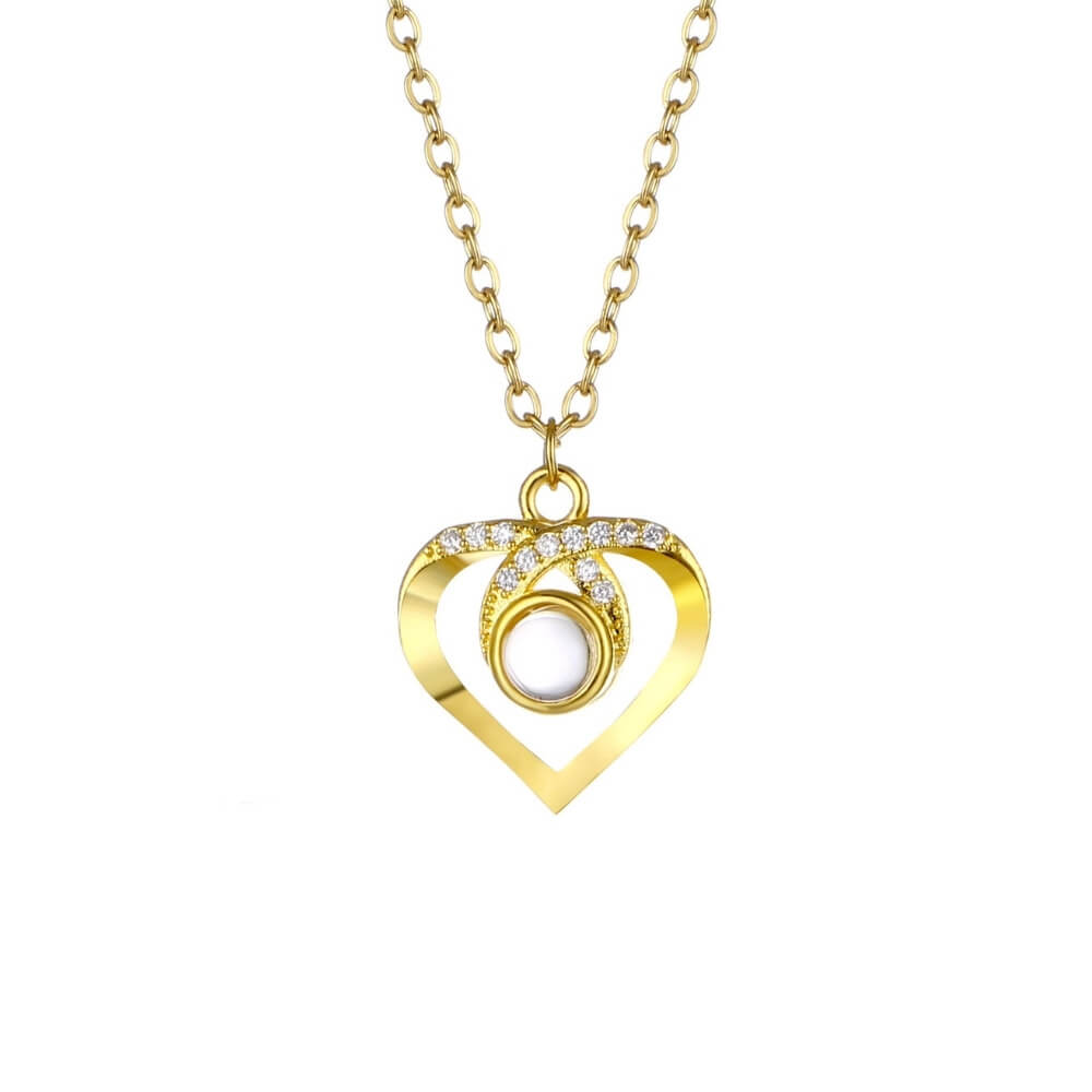 Collana con Foto Proiezione Personalizzata Zirconi Oro Argento
