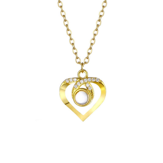 Collana con Foto Proiezione Personalizzata Zirconi Oro Argento