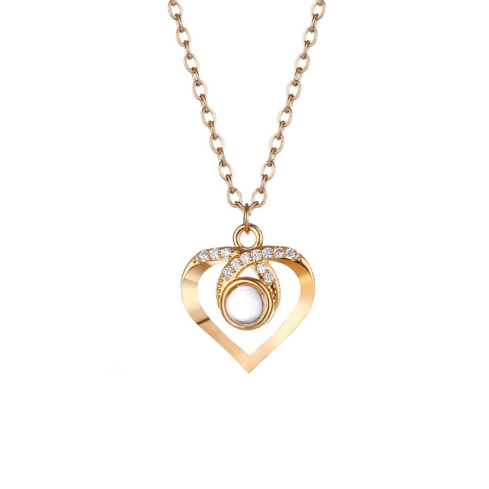 Collana con Foto Proiezione Personalizzata Zirconi Oro Argento