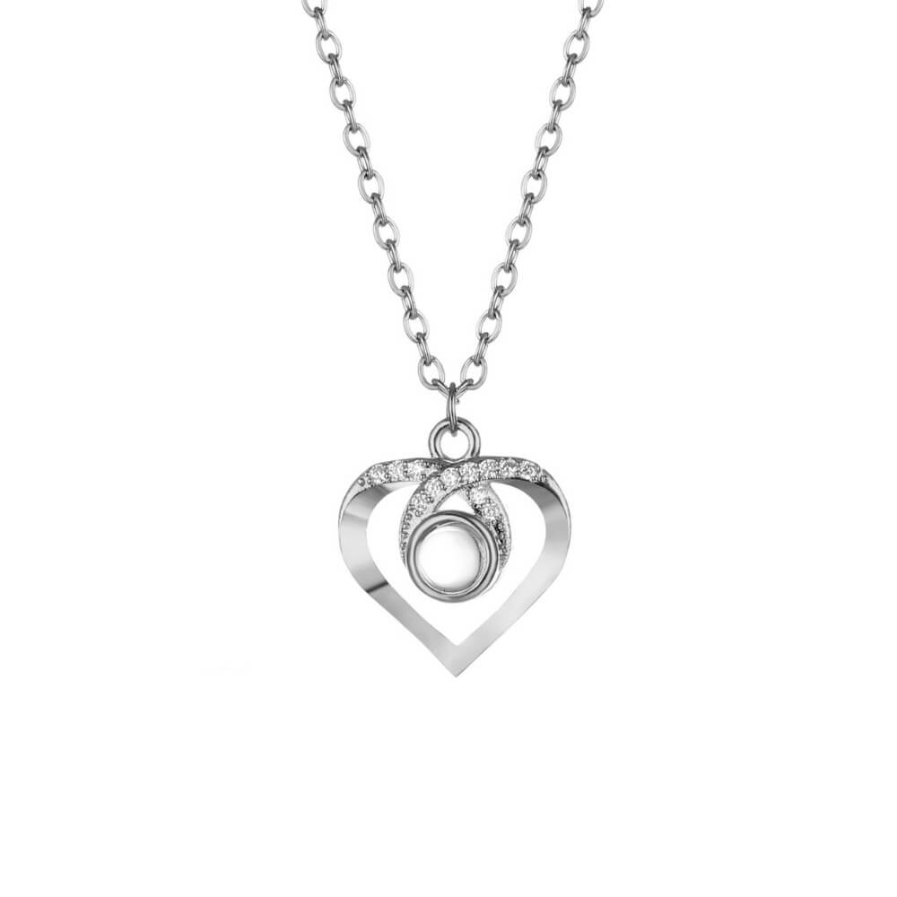 Collana con Foto Proiezione Personalizzata Zirconi Oro Argento