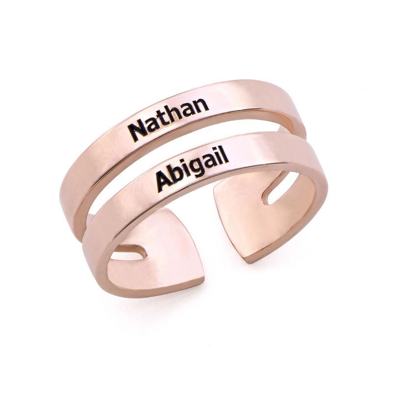 Anello con 2 Nomi Incisi in Acciaio Inossidabile