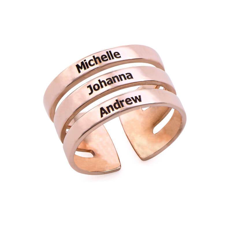 Anello Personalizzato Inciso con Nomi in Acciaio