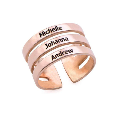 Anello Personalizzato Inciso con Nomi in Acciaio