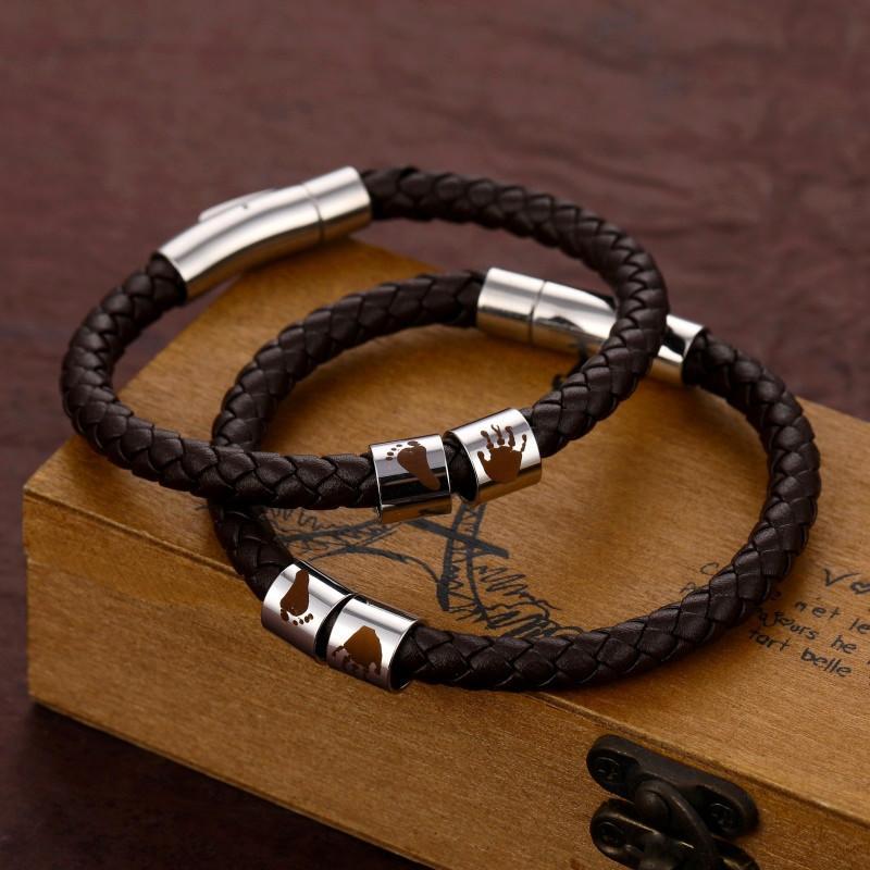 Bracciale Personalizzato con Nomi e Impronte in Argento