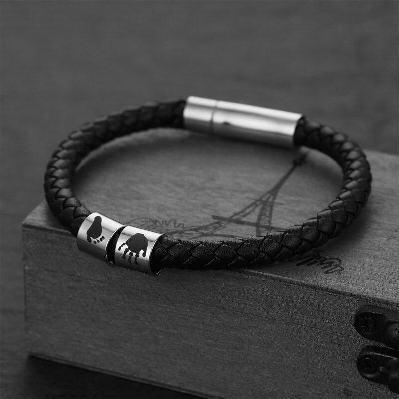Bracciale Personalizzato con Nomi e Impronte in Argento