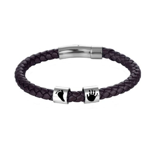 Bracciale Personalizzato con Nomi e Impronte in Argento