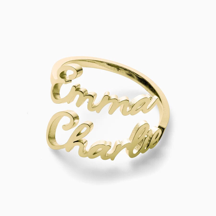 Anello con Nomi Incisi Personalizzato in Acciaio