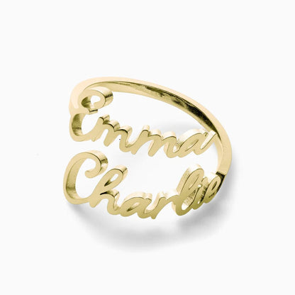 Anello con Nomi Incisi Personalizzato in Acciaio