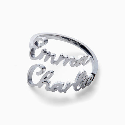 Anello con Nomi Incisi Personalizzato in Acciaio