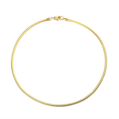 Collana Herringbone 3mm Acciaio Placcato Oro