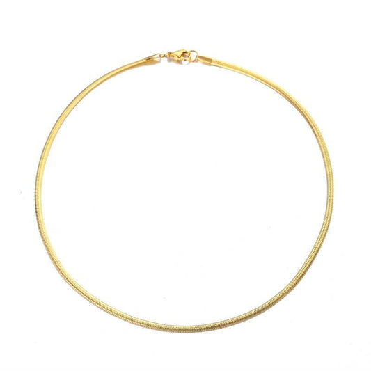 Collana Herringbone 3mm Acciaio Placcato Oro