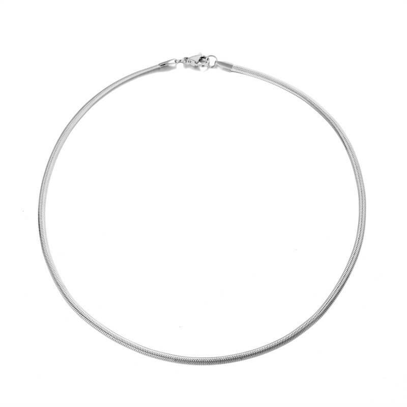 Collana Herringbone 3mm Acciaio Placcato Oro